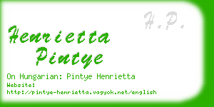 henrietta pintye business card